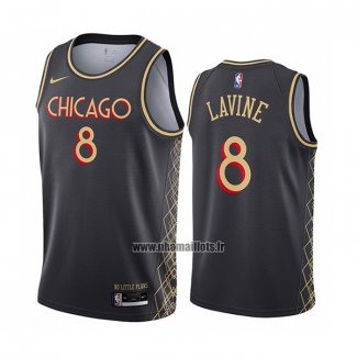 Maillot Chicago Bulls Zach Lavine No 8 Ville 2020-21 Gris