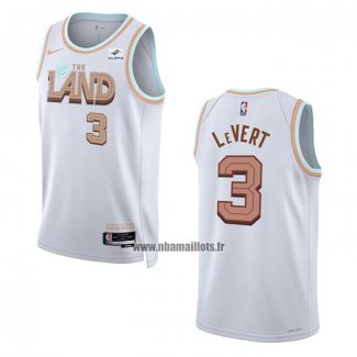 Maillot Cleveland Cavaliers Caris Levert NO 3 Ville 2022-23 Blanc