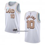 Maillot Cleveland Cavaliers Darius Garland NO 10 Ville 2022-23 Blanc