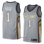 Maillot Cleveland Cavaliers Derrick Rose No 1 Ville 2018 Gris