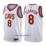 Maillot Cleveland Cavaliers Jordan Clarkson No 8 Association 2017-18 Blanc