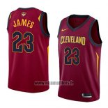 Maillot Cleveland Cavaliers Lebron James No 23 Icon 2017-18 Finals Bound Rouge