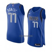 Maillot Dallas Mavericks Luka Doncic NO 77 Icon Authentique Bleu