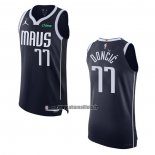 Maillot Dallas Mavericks Luka Doncic NO 77 Statement Authentique 2022-23 Bleu