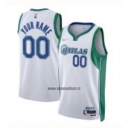 Maillot Dallas Mavericks Personnalise Ville 2021-22 Blanc