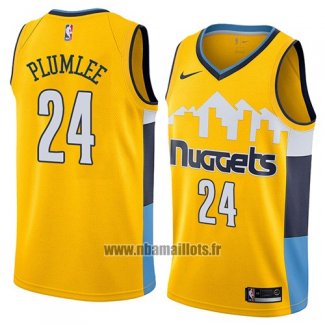 Maillot Denver Nuggets Mason Plumlee No 24 Statement 2018 Jaune