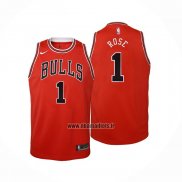 Maillot Enfant Chicago Bulls Derrick Rose NO 1 Icon Rouge