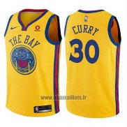 Maillot Enfant Golden State Warriors Stephen Curry No 30 Ville Jaune