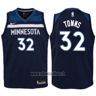 Maillot Enfant Minnesota Timberwolves Karl-anthony Towns No 32 2017-18 Bleu