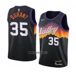 Maillot Enfant Phoenix Suns Kevin Durant NO 35 Ville 2020-21 Noir