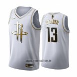 Maillot Golden Edition Houston Rockets James Harden No 13 2019-20 Blanc