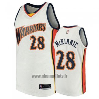 Maillot Golden State Warriors Alfonzo Mckinnie No 28 2009-10 Hardwood Classics Blanc