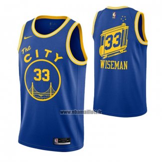 Maillot Golden State Warriors James Wiseman No 33 Hardwood Classics 2020 Bleu