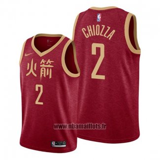 Maillot Houston Rockets Chris Chiozza No 2 Ville Rouge