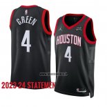 Maillot Houston Rockets Jalen Green NO 4 Statement 2023-24 Noir