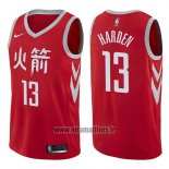 Maillot Houston Rockets James Harden No 13 Ville 2017-18 Rouge