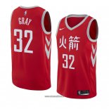 Maillot Houston Rockets Rob Gris No 32 Ville 2018 Rouge