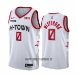 Maillot Houston Rockets Russell Westbrook No 0 Ville 2019-20 Blanc