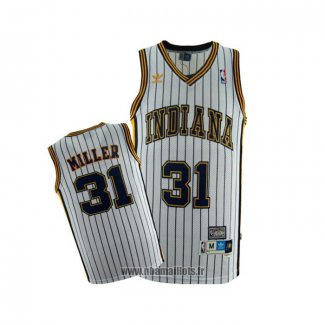 Maillot Indiana Pacers Reggie Miller NO 31 Retro Blanc