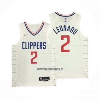 Maillot Los Angeles Clippers Kawhi Leonard NO 2 Association 2020-21 Authentique Blanc