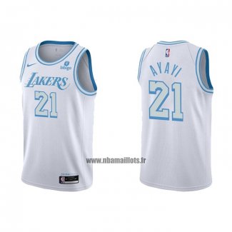 Maillot Los Angeles Lakers Joel Ayayi NO 21 Ville 2021-22 Blanc