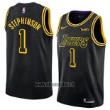 Maillot Los Angeles Lakers Lance Stephenson No 1 Ville 2018 Noir