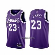 Maillot Los Angeles Lakers LeBron James NO 23 Ville 2021-22 Volet