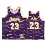 Maillot Los Angeles Lakers Lebron James No 23 Hardwood Classics Tear Up Pack Volet