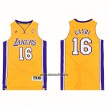 Maillot Los Angeles Lakers Pau Gasol NO 16 Icon Jaune
