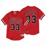 Maillot Manche Courte Chicago Bulls Scottie Pippen NO 33 Rouge