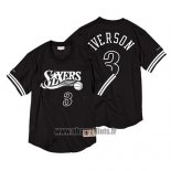 Maillot Manche Courte Philadelphia 76ers Allen Iverson No 3 Noir