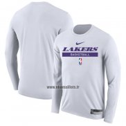 Maillot Manches Longues Los Angeles Lakers Practice Performance 2022-23 Blanc