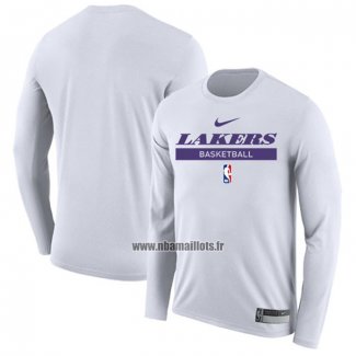 Maillot Manches Longues Los Angeles Lakers Practice Performance 2022-23 Blanc