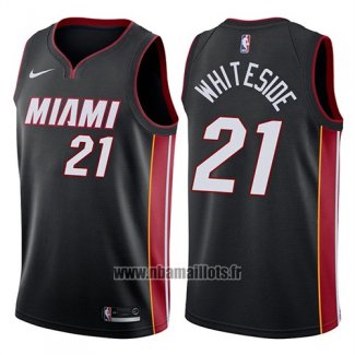 Maillot Miami Heat Hassan Whiteside No 21 2017-18 Noir