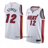 Maillot Miami Heat Jarnell Stokes No 12 Association 2018 Blanc