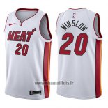 Maillot Miami Heat Justise Winslow No 20 Association 2017-18 Blanc