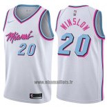 Maillot Miami Heat Justise Winslow No 20 Ville 2017-18 Blanc