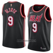 Maillot Miami Heat Kelly Olynyk No 9 Classic 2018 Noir