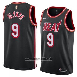 Maillot Miami Heat Kelly Olynyk No 9 Classic 2018 Noir