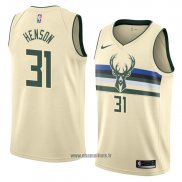 Maillot Milwaukee Bucks John Henson No 31 Ville 2018 Crema