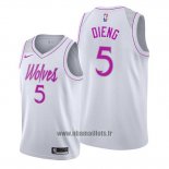 Maillot Minnesota Timberwolves Gorgui Dieng No 5 Earned Blanc