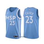 Maillot Minnesota Timberwolves Jarrett Culver NO 23 Ville 2019-20 Bleu