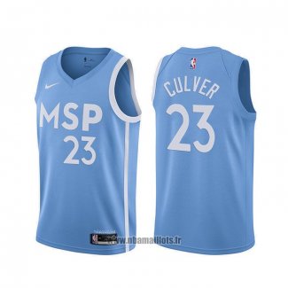 Maillot Minnesota Timberwolves Jarrett Culver NO 23 Ville 2019-20 Bleu