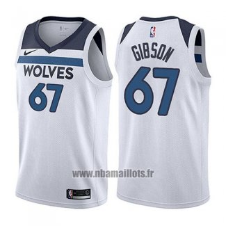 Maillot Minnesota Timberwolves Taj Gibson No 67 Association 2017-18 Blanc