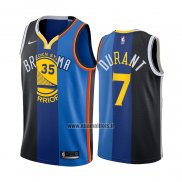 Maillot Nets Warriors Thunder Kevin Durant NO 30 7 Split Bleu Noir