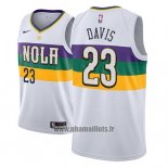 Maillot New Orleans Pelicans Anthony Davis No 23 Ville 2018-19 Blanc