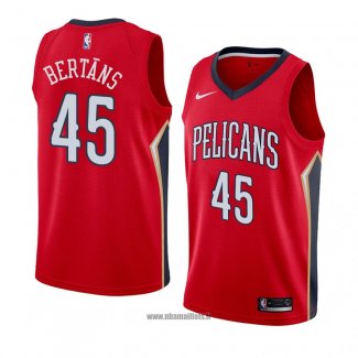 Maillot New Orleans Pelicans Dairis Bertans No 45 Statement 2018 Rouge