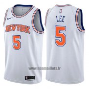 Maillot New York Knicks Courtney Lee No 5 Statement 2017-18 Blanc