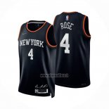Maillot New York Knicks Derrick Rose NO 4 Select Series Noir