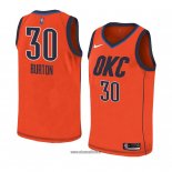 Maillot Oklahoma City Thunder Deonte Burton No 30 Earned 2018-19 Orange